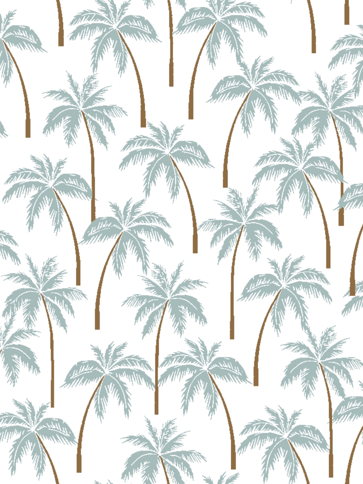 Ladies "Luna II" Seafoam with Palm Trees Long Sleeve Performance Show Shirt