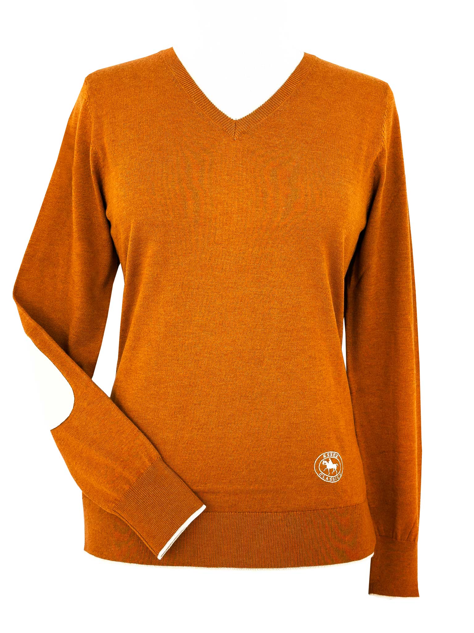 Rust with Oatmeal Trey V-Neck Sweater
