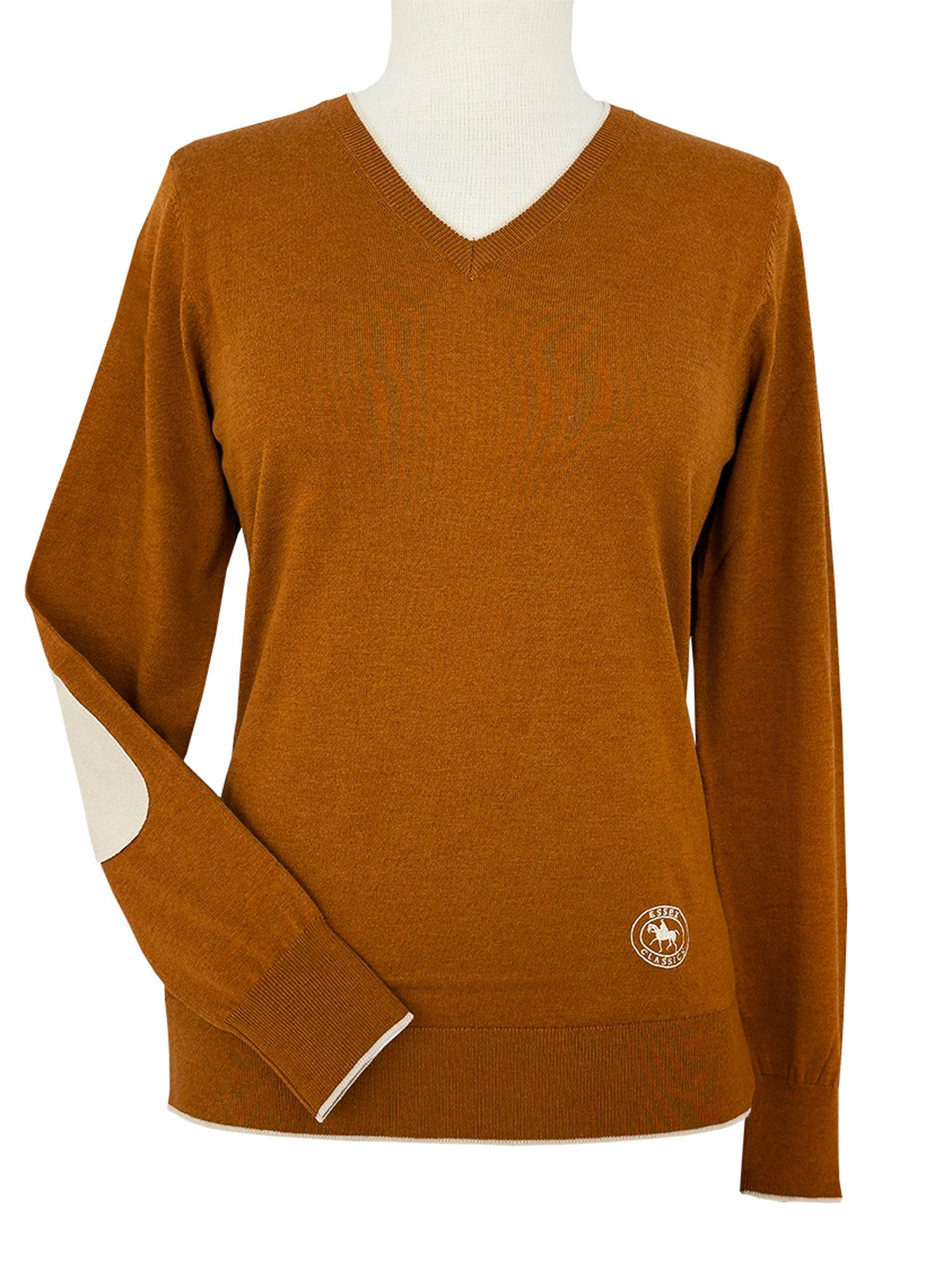 Rust with Oatmeal Trey V-Neck Sweater