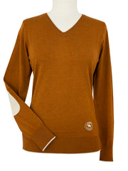 Rust with Oatmeal Trey V-Neck Sweater