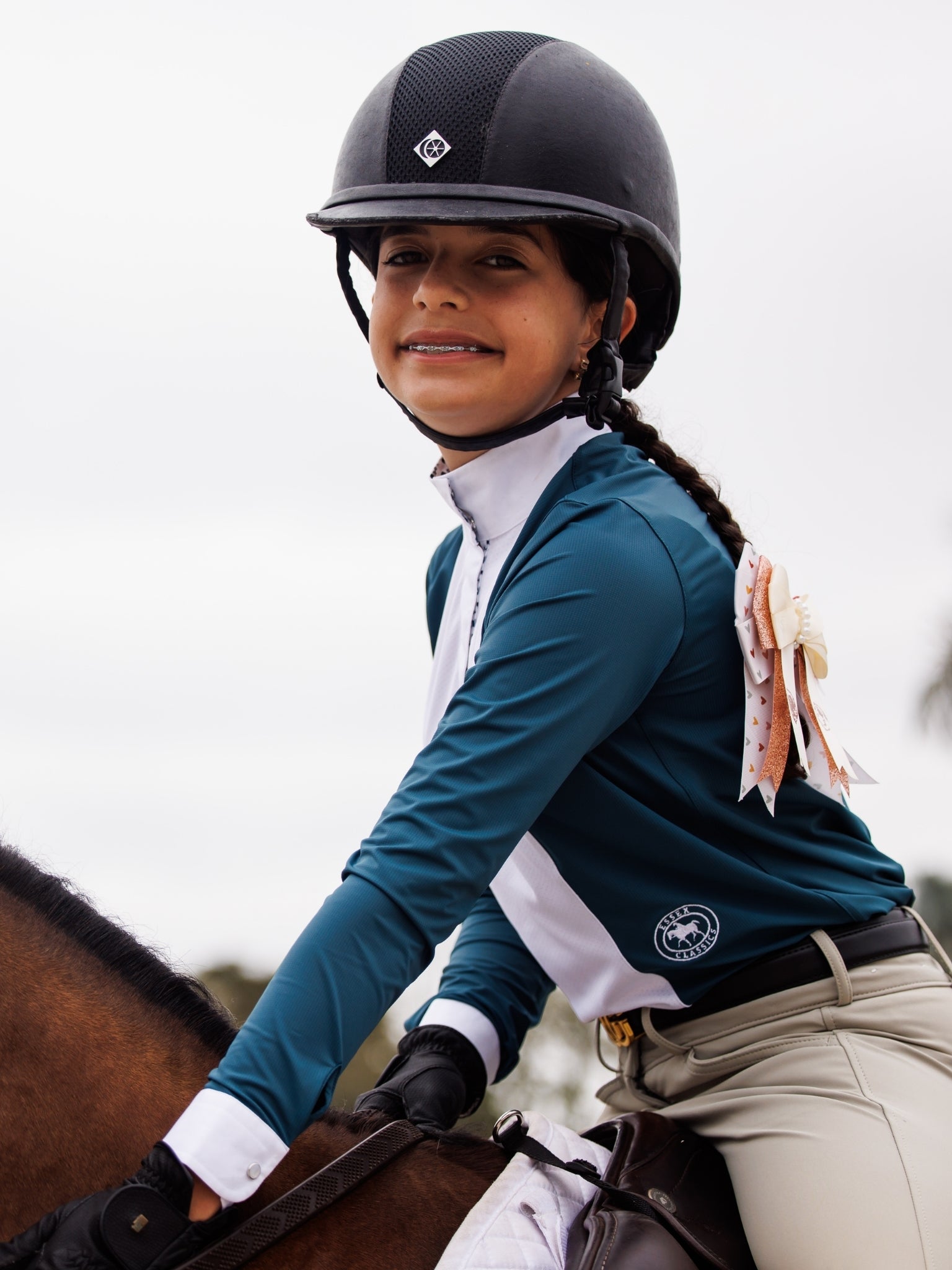 Girls "Luna II" Teal with Cozy Crew Long Sleeve Performance Show Shirt