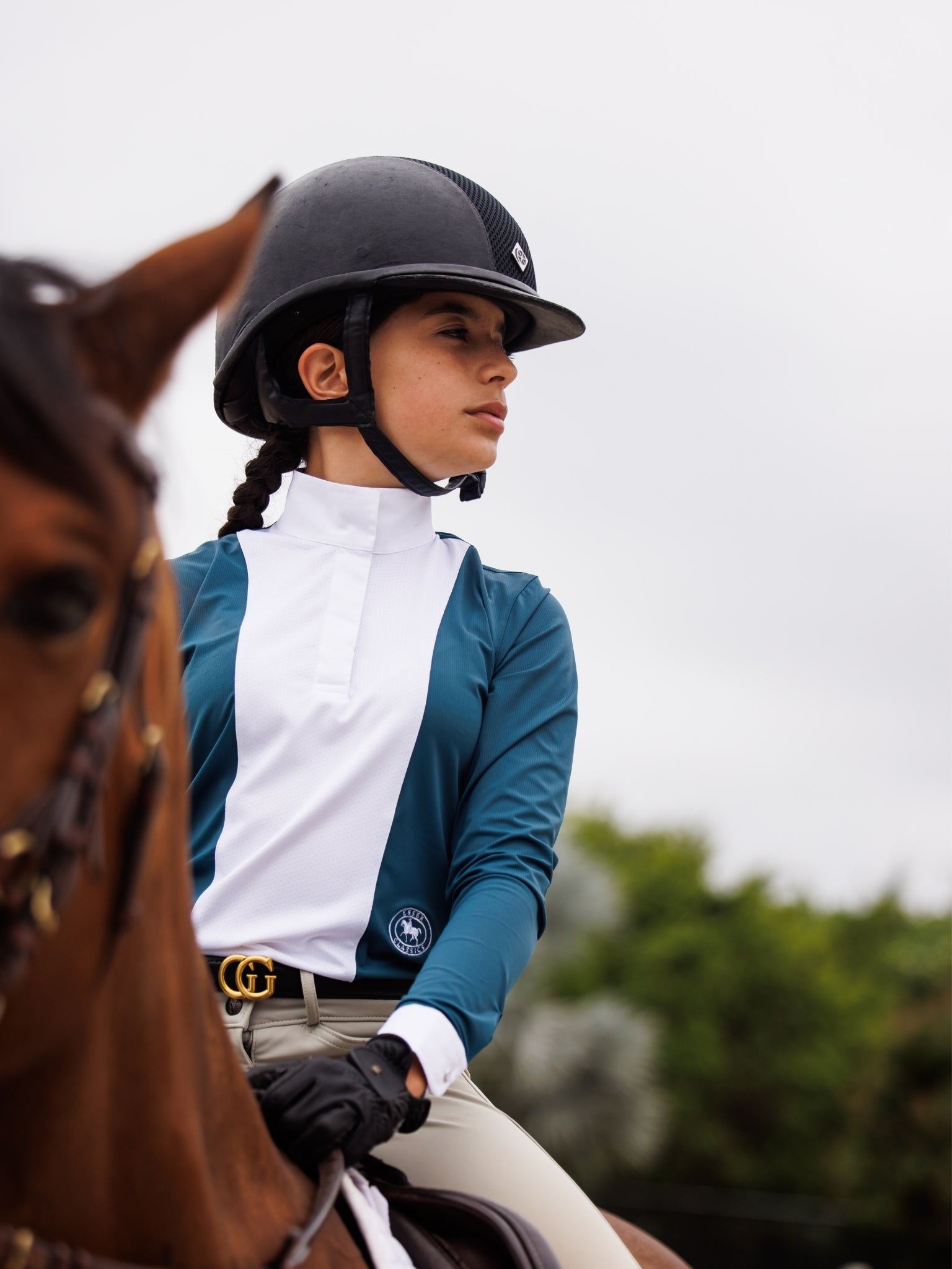 Girls "Luna II" Teal with Cozy Crew Long Sleeve Performance Show Shirt