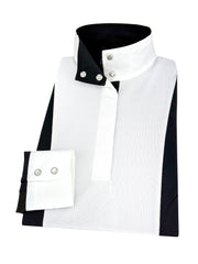 Girls "Luna II" Black Self-Trim Long Sleeve Performance Show Shirt