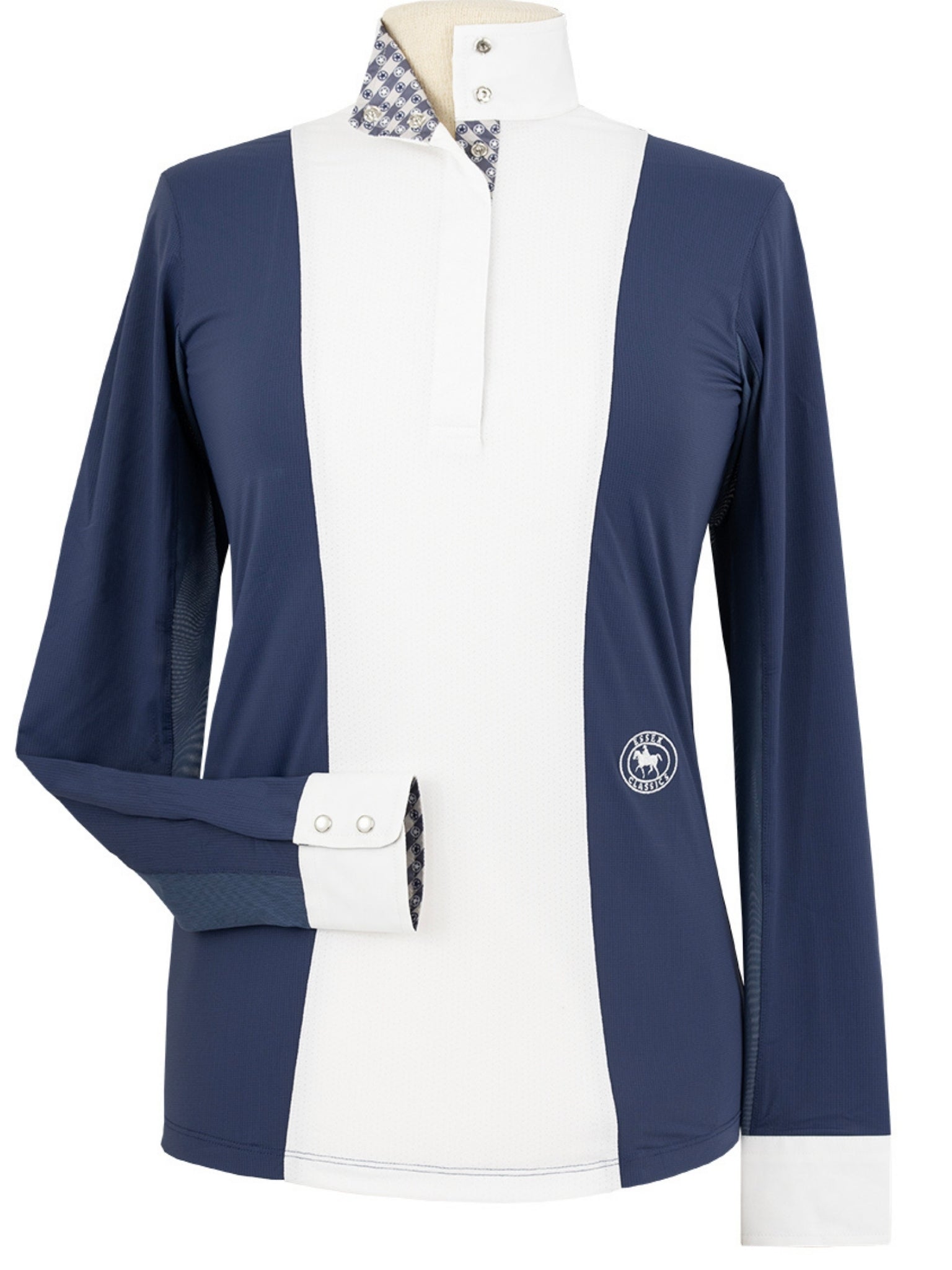 Ladies "Luna II" Marine Blue with Lone Star Long Sleeve Performance Show Shirt