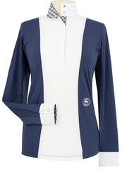 Ladies "Luna II" Marine Blue with Lone Star Long Sleeve Performance Show Shirt