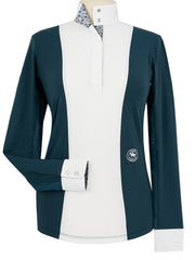 Ladies "Luna II" Teal with Boot Scootin' Long Sleeve Performance Show Shirt