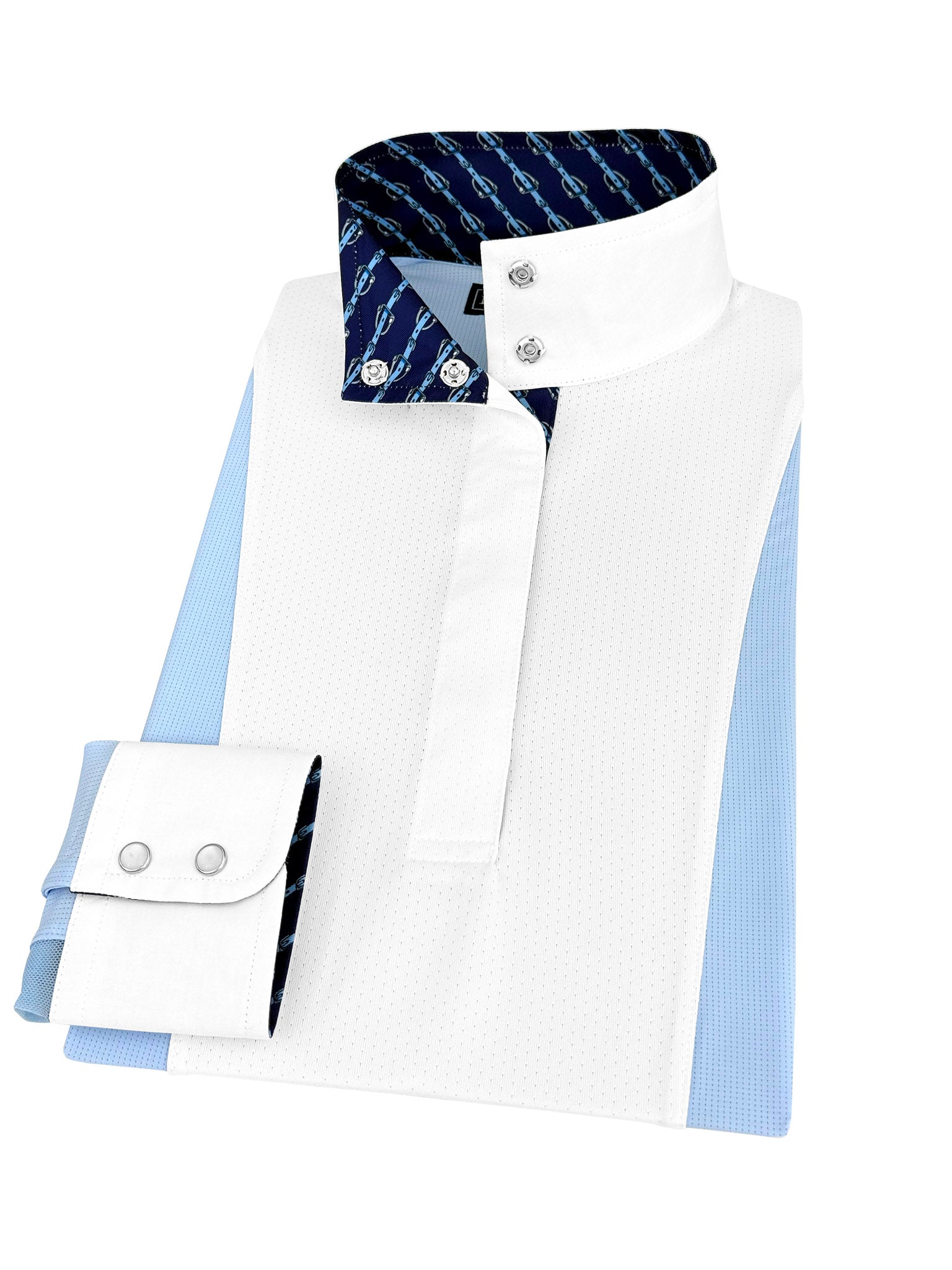 Girls "Luna II" Light Blue Long Sleeve Performance Show Shirt