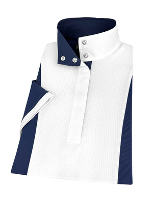 Ladies "Luna II" Marine Blue Self-Trim Short Sleeve Performance Show Shirt
