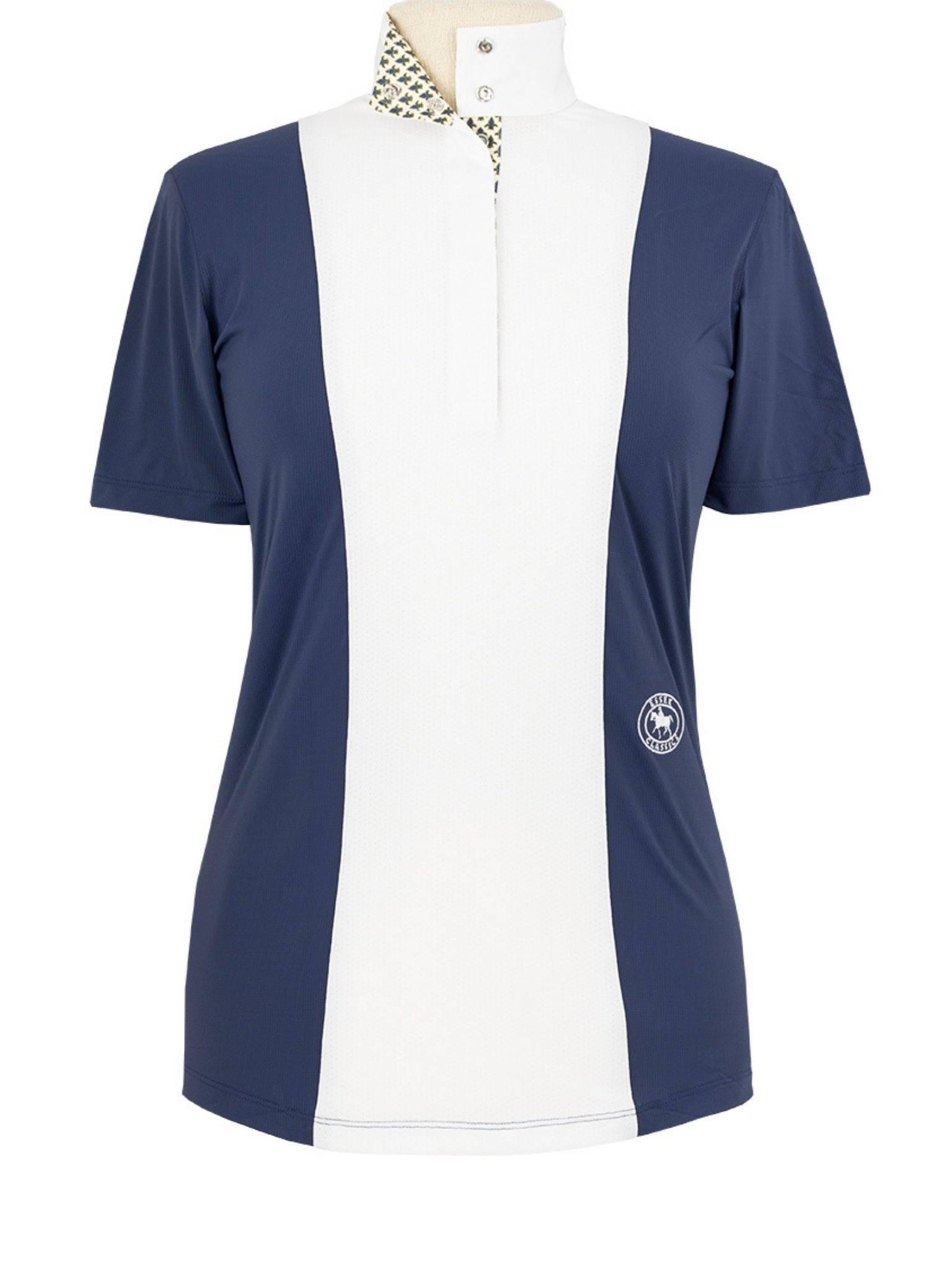 Ladies "Luna II" Marine Blue with Royal Hack Short Sleeve Performance Show Shirt