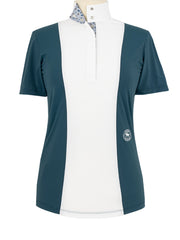Ladies "Luna II" Teal with Boot Scootin' Short Sleeve Performance Show Shirt