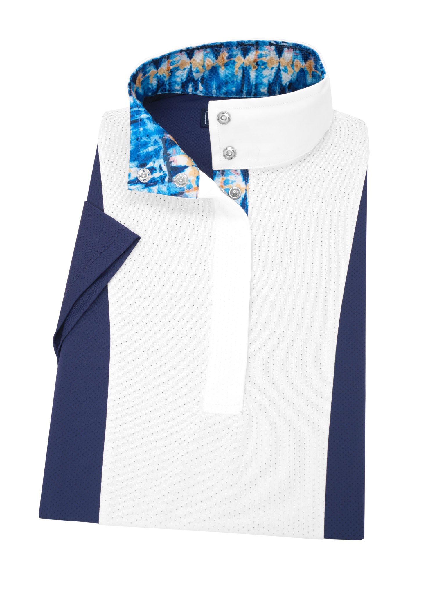 Tie-Dye Ladies Navy "Luna" Short Sleeve Performance Show Shirt