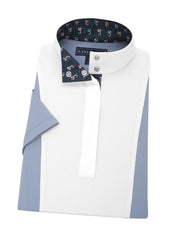 Seahorsin' Around Girls Light Blue "Luna" Performance Short Sleeve Show Shirt