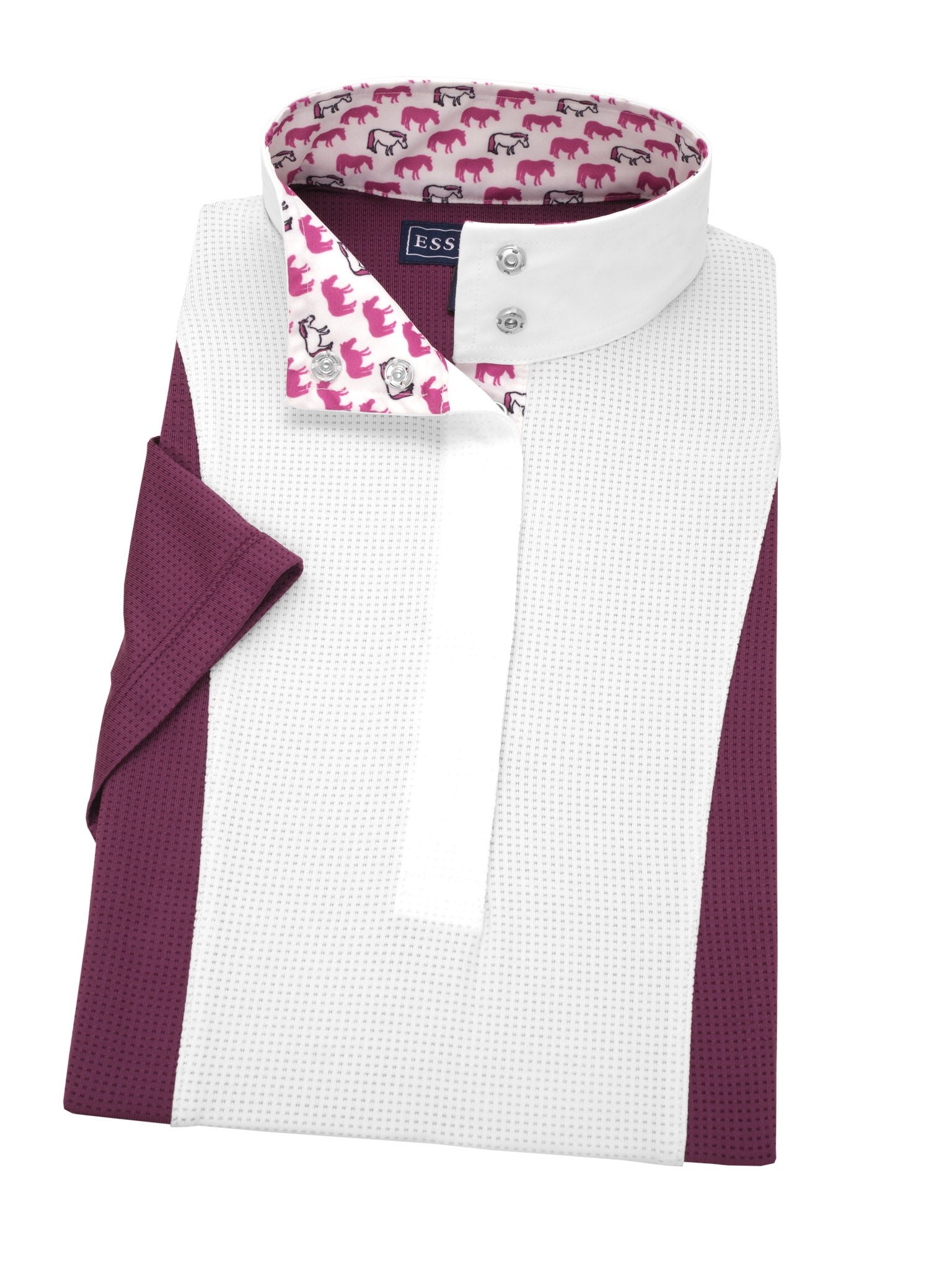 Peeps 2 Ladies Plum "Luna" Short Sleeve Performance Show Shirt