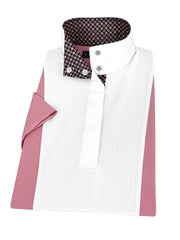 Ladies "Luna II" Pink Short Sleeve Performance Show Shirt with Diamond and Daisy Trim