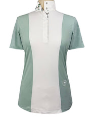 Girls "Luna II" Seafoam with Hunter Derby Short Sleeve Performance Show Shirt