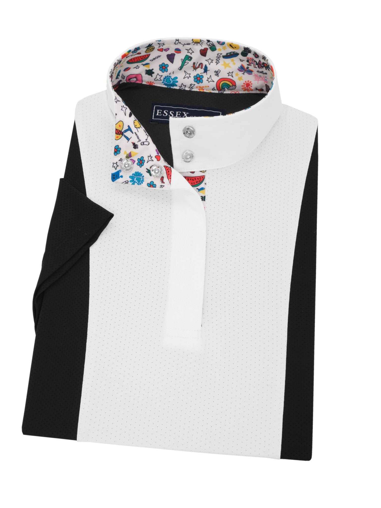 Happy Doodles Girls "Luna" Black Performance Short Sleeve Show Shirt