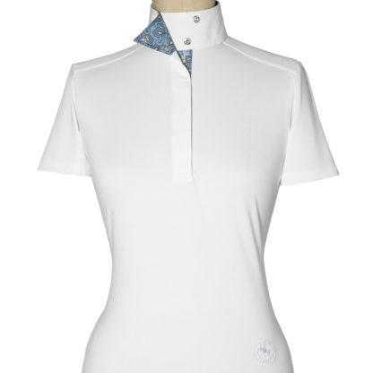 Paisley Ladies Talent Yarn Wrap Collar Short Sleeve Show Shirt
