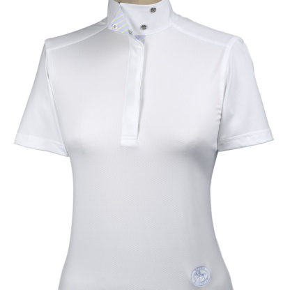 "Belize" Ladies Wrap Collar Short Sleeve Talent Yarn Shirt