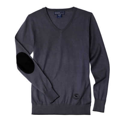 Dark Grey "Trey" V‑Neck Sweater