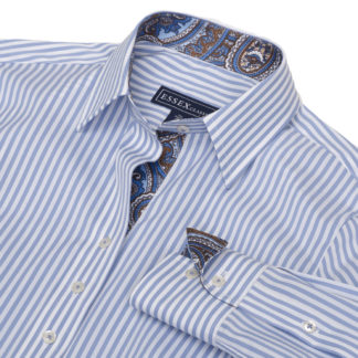 "Dora" Blue Bengal Stripe Tailored Shirt