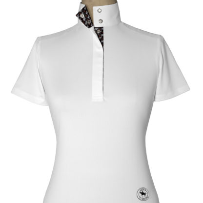 Cherries Elephanti Ladies Talent Yarn Straight Collar Short Sleeve Show Shirt