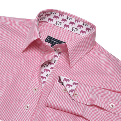 Dora Peeps Pink Gingham Check Tailored Shirt