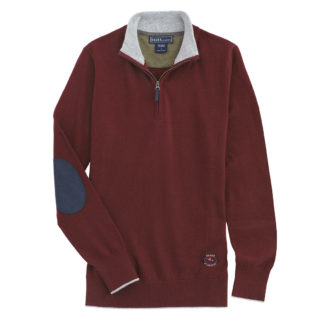 Burgundy Trey Quarter-Zip Sweater