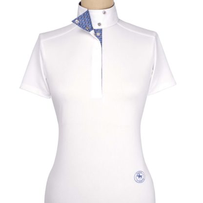 Hippo Ladies Talent Yarn Wrap Collar Short Sleeve Show Shirt