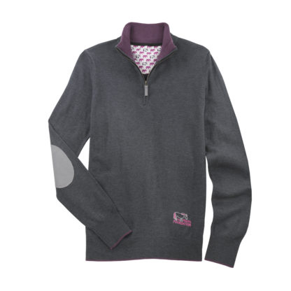 Peeps Dark Grey Trey Quarter-Zip Sweater