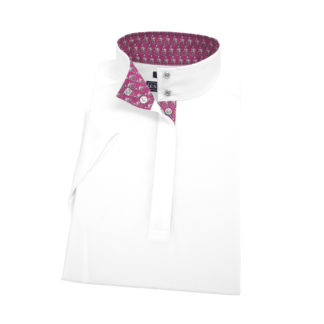 Zoomin' Flamingos Ladies Talent Yarn Straight Collar Short Sleeve Show Shirt