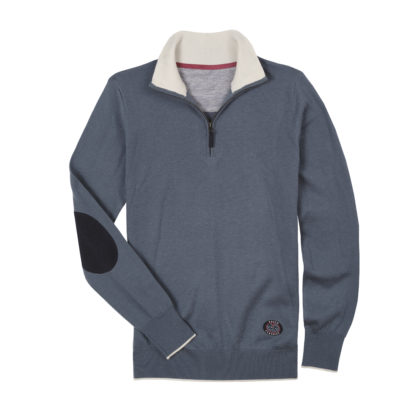 Teal Trey Quarter-Zip Sweater