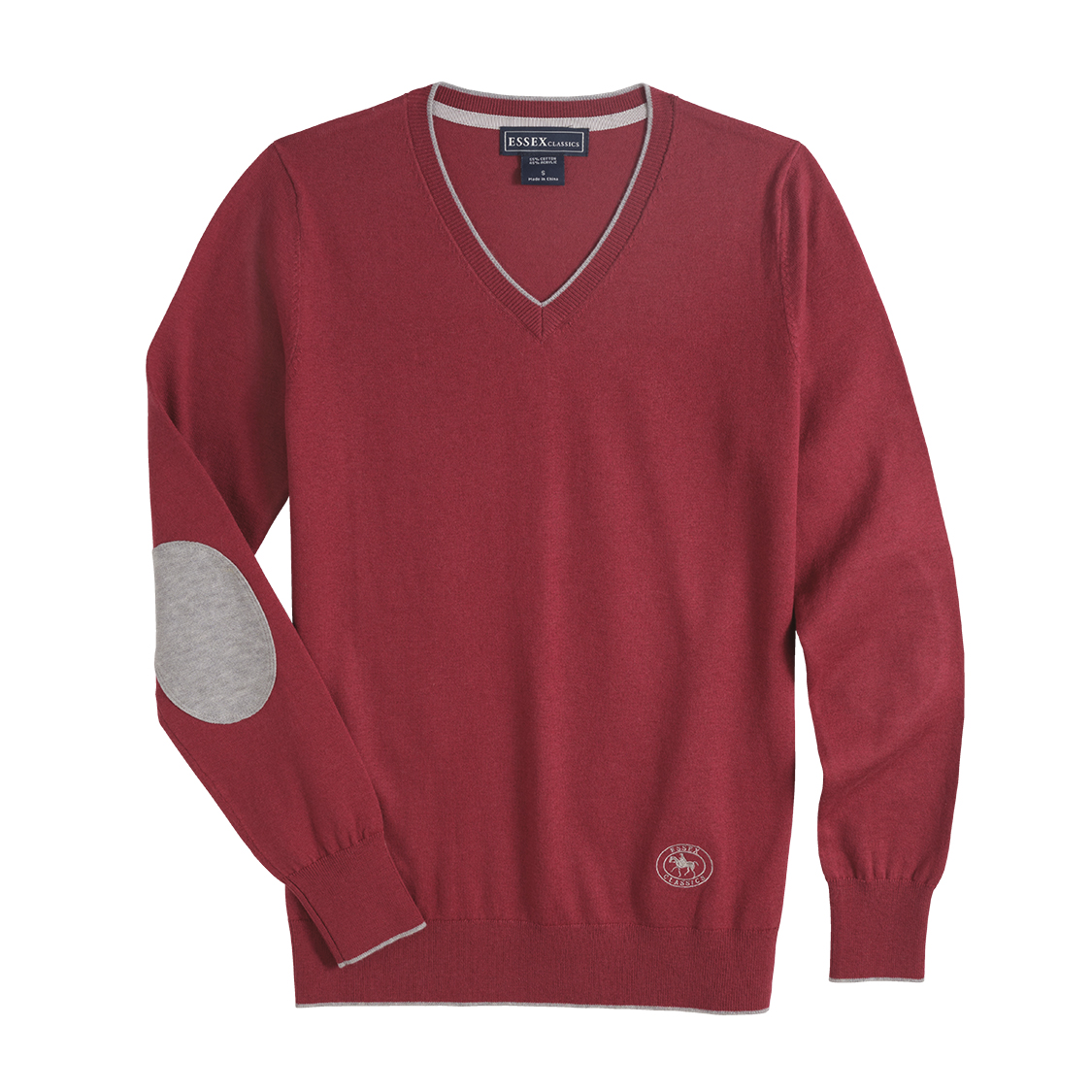 Raspberry Trey V-Neck Sweater – Essex Classics