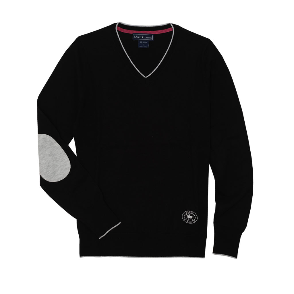 Black Trey V-Neck Sweater – Essex Classics