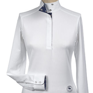 Girls show shirt with blue ice cream cone trim
