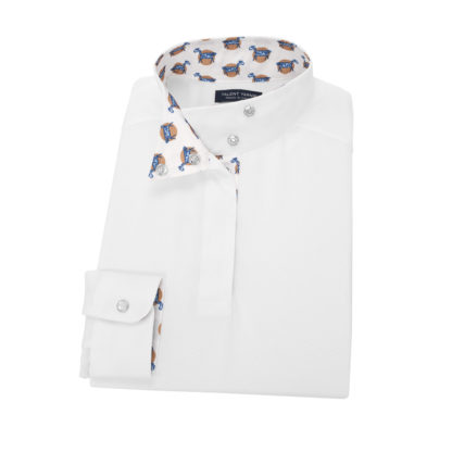 Girls White Show Shirt with Clothes Horse Trim