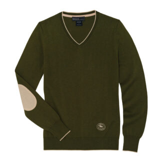 Olive Green V-Neck Sweater