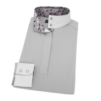 Grey Performance Shirt with Champagne Trim