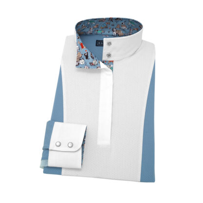 Danny and Ron's Rescue Light Blue Ladies Show Shirt