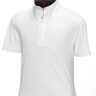 Men's White Short-Sleeve Talent Yarn Show Shirt