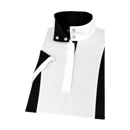 Ladies Black Self Trim Short Sleeve Luna !! Performance Show Shirt